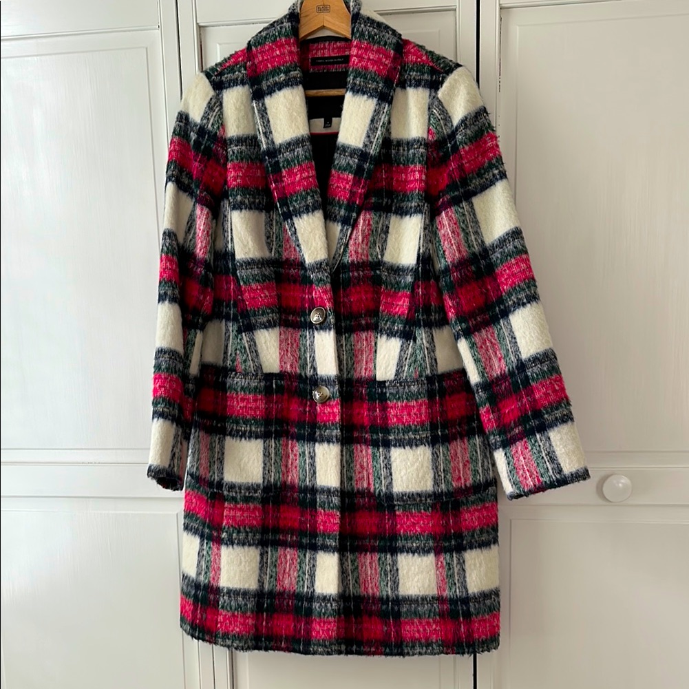 Hpplaid Wool-Blend Coat